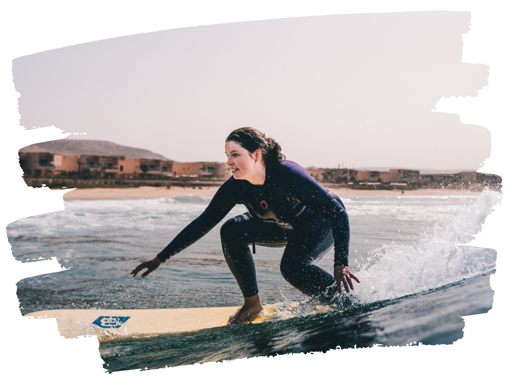 Woman surfing